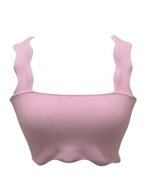 Sheike Ripple Knit Crop Top In Bubblegum